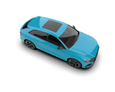 mavi modern araba - arka üst görünüm