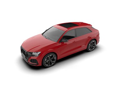 modern kırmızı spor araba - ön manzara