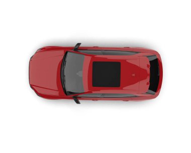 Modern araba manzarası. Beyaz arka planda izole edilmiş. 3d oluşturma.