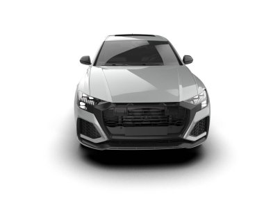 beyaz arkaplandaki modern araba 3 boyutlu görüntüleme