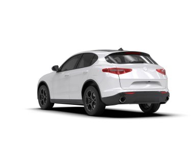 Siyah spor SUv beyaz arkaplanda izole edildi - 3 boyutlu görüntüleme