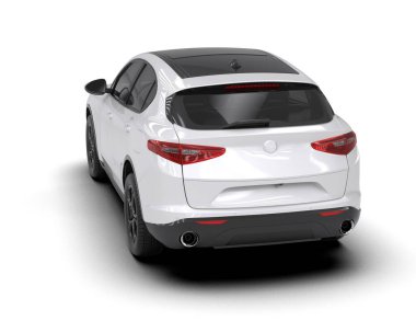 modern araba beyaz arkaplanda izole edilmiş - d görüntüleme - illüstrasyon