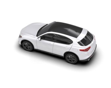 Tasarımın için beyaz araba. 3d oluşturma