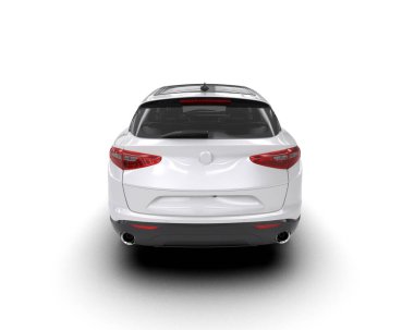 Modern şehir arabası beyazdan izole edilmiş. 3d oluşturma