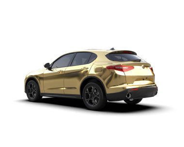 Araç sedanı beyaz arkaplanda izole edildi - 3 boyutlu illüstrasyon