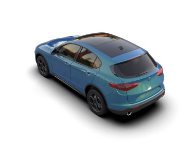 Araba beyaz arka planda izole edilmiş. 3d görüntüleme - resim