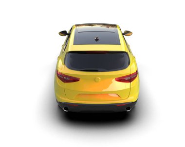 sarı modern araba arka görünümü