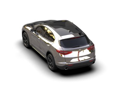 Siyah SUV beyaz üzerine