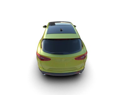 Beyaz arka planda sarı spor araba