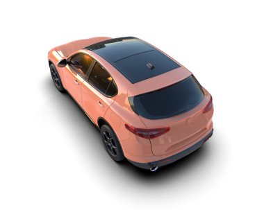 Markanın 3 boyutlu çizimi - daha az genel konsept araba beyaz arka planda izole