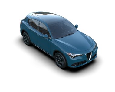 Araba arka planda izole. 3D görüntüleme - illüstrasyon