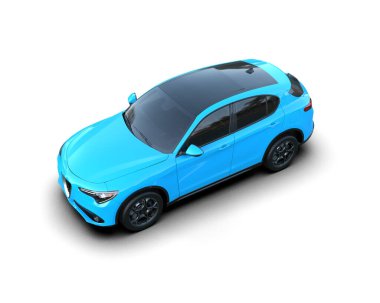 3D rending araba sedan kırpma yolu ile beyaz arkaplan izole