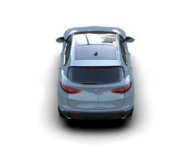 Siyah arka planı olan beyaz bir cip. 3d illüstrasyon