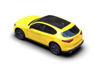 Stüdyo ortamında markalı, jenerik konsept bir arabanın 3 boyutlu çizimi