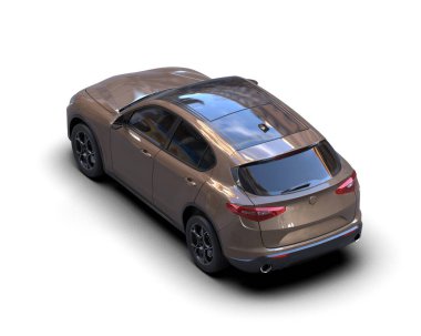 Araba beyaz arka planda izole edilmiş. 3d oluşturma -