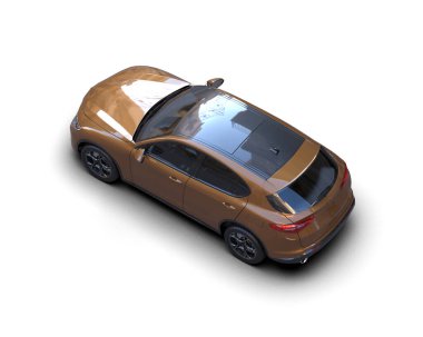 arkaplanda izole edilmiş araba - 3 boyutlu görüntüleme