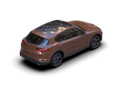 kahverengi lüks araba - 3D görüntüleme
