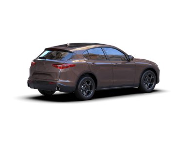 SUV 'lu siyah lüks araba. 3d oluşturma