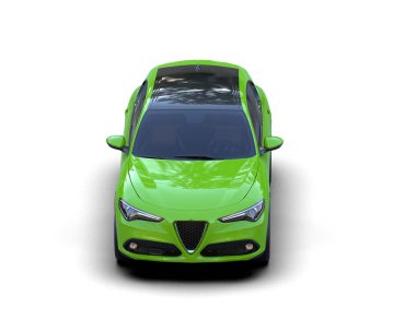 Modern araba beyaz arka planda izole edilmiş. 3d illüstrasyon.