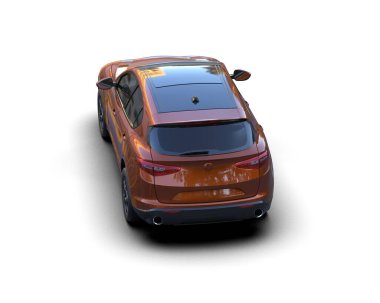 modern araba beyaz arkaplanda izole edilmiş 3 boyutlu görüntüleme