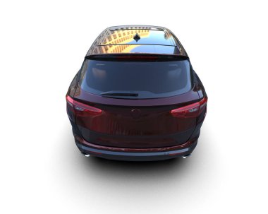 Siyah arka planda bir arabanın 3 boyutlu canlandırması