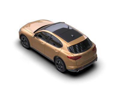 arkaplanda izole edilmiş araba, 3D görüntüleme - illüstrasyon