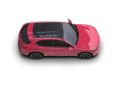 Kırmızı spor araba beyaz arka planda izole edilmiş. 3 boyutlu resimleme.