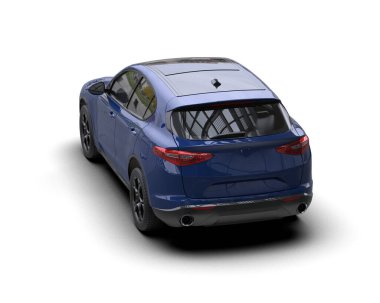 Siyah araba beyazda izole edilmiş. 3d oluşturma.