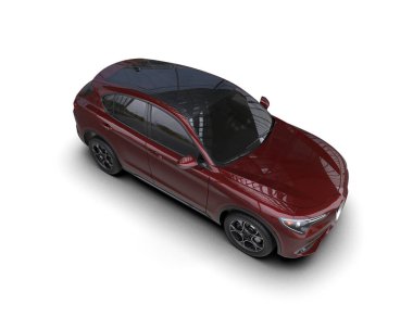 Beyaz arkaplanda 3 boyutlu araç izole edildi