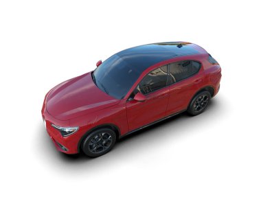 kırmızı spor araba - 3D render