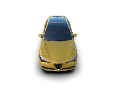 modern sarı süper araba - arka plan - 3 boyutlu görüntüleme