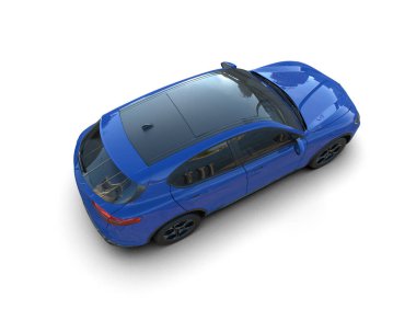 İzole edilmiş arka planda mavi araba manzarası. yüksek çözünürlük