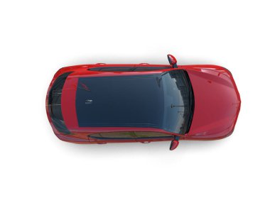 Beyaz arka planda kırmızı araba