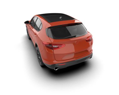 beyaz zemin üzerine kırmızı modern otomobil