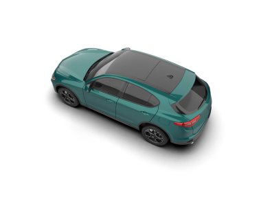 beyaz arka planda yeşil modern araba