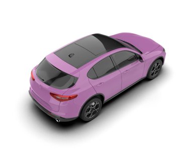 Sırtı olan pembe spor araba.