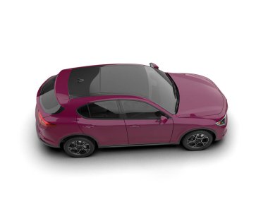 beyaz arka planda pembe modern araba