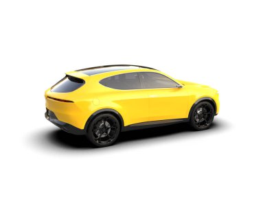 modern sarı araba - arka plan - 3 boyutlu görüntüleme