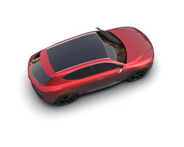 kırmızı modern araba izole