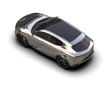 Siyah araba beyaz arka planda izole edilmiş. 3d illüstrasyon