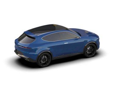 Siyah spor araba arka planda izole edilmiş. 3d görüntüleme - resim