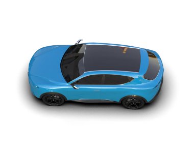 Beyaz arka planda modern şehir arabası. 3d illüstrasyon.