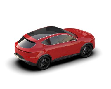 kırmızı spor araba - 3 boyutlu illüstrasyon