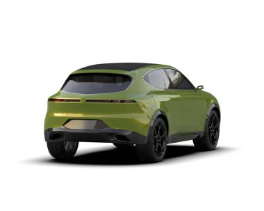 modern yeşil spor araba - arka görünüm