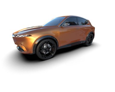 beyaz arkaplan üzerinde modern SUV