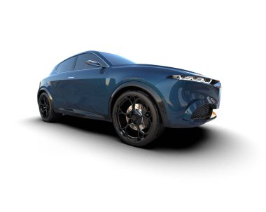 siyah modern spor araba - ön manzara, yan görüş