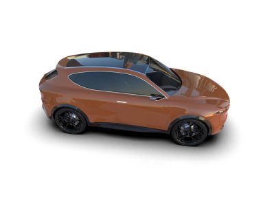 Modern şehir arabası beyazdan izole edilmiş. 3d oluşturma