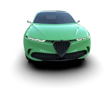 modern yeşil spor araba - stüdyo çekimi izole