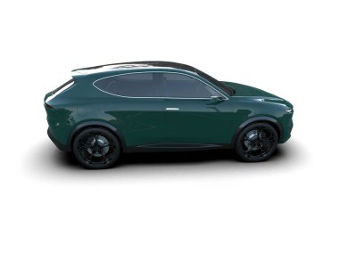 Stüdyo ortamında markasız bir SUV 'un 3 boyutlu görüntülenmesi.