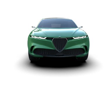 yeşil lüks süper araba - yan görünüm